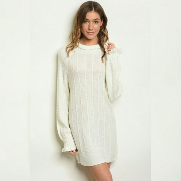 new Dresses & Skirts - White long sleeve sweater dress